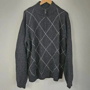 Grayson & Dunn Mock 1/4 Zip Wool Men's Sweater XL